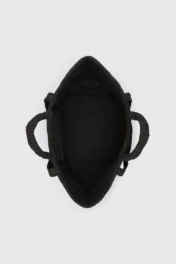 AMIR STRAW TOTE - BLACK - Image 2