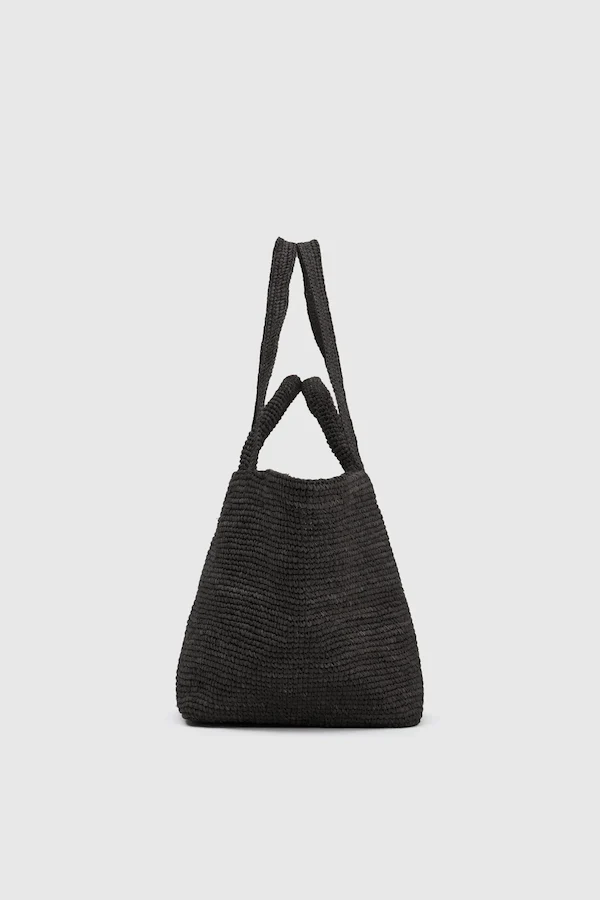 AMIR STRAW TOTE - BLACK - Image 3