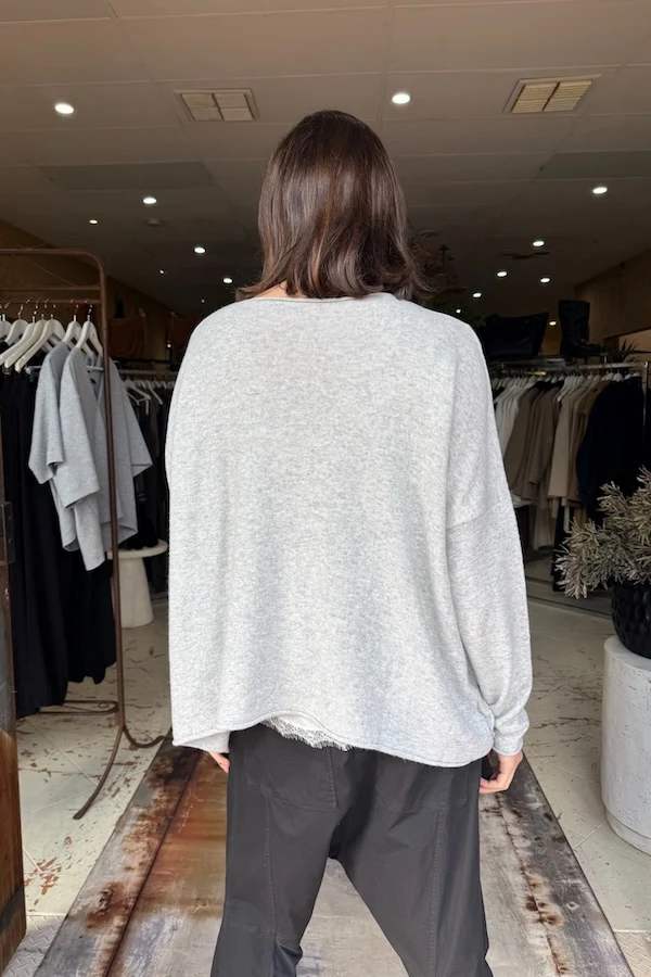 ARENA KNITTED TOP - CLOUDY GRAY - Image 3