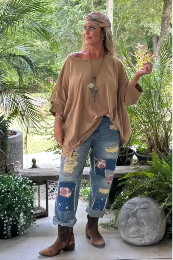 BE FREE TOP -  VINTAGE LATTE