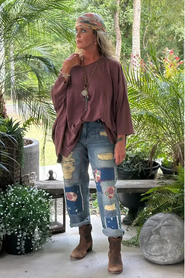 BE FREE TOP - VINTAGE SANGRIA