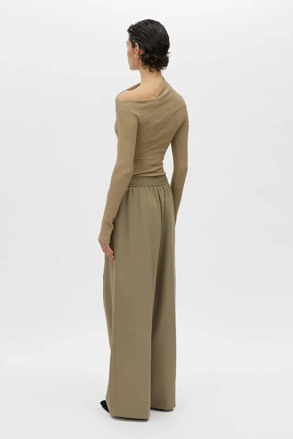 CALI TEXTURED LONG SLEEVE TOP - SAGE - Image 3