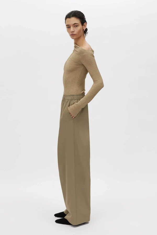 CALI TEXTURED LONG SLEEVE TOP - SAGE - Image 4