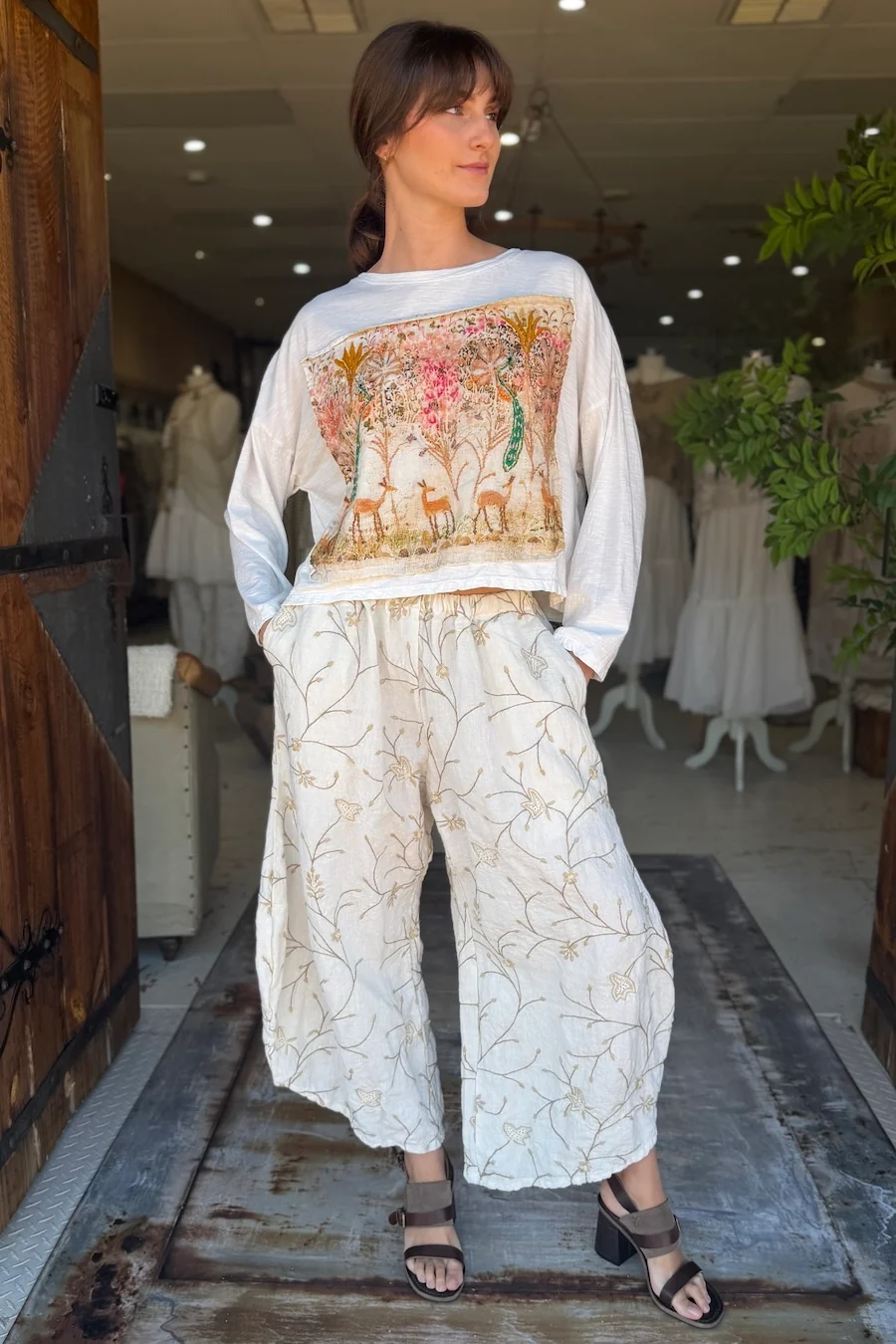 CROP BABYLON T-SHIRT LONG SLEEVE - WHITE