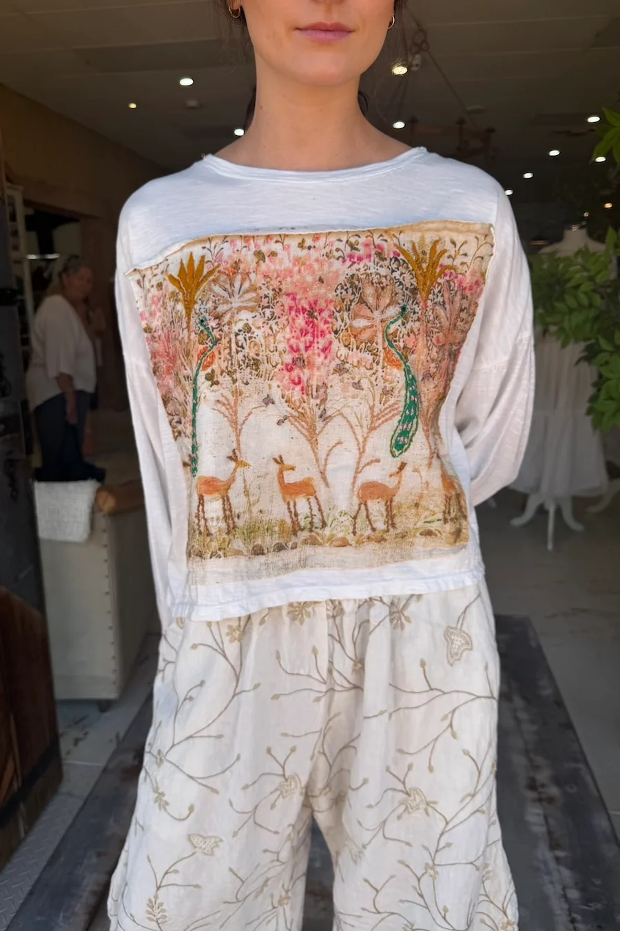 CROP BABYLON T-SHIRT LONG SLEEVE - WHITE - Image 2