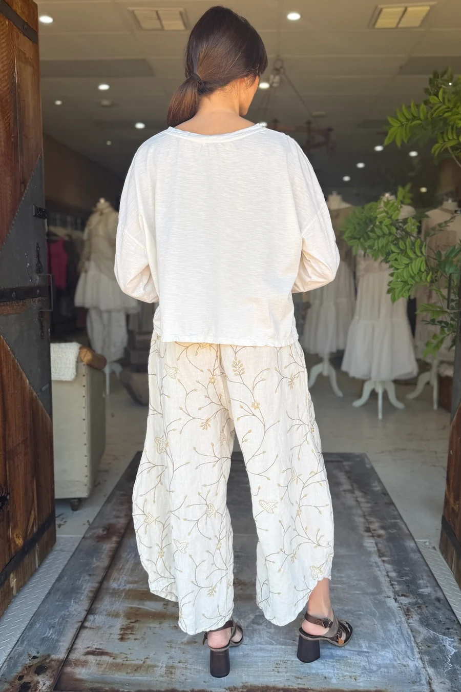 CROP BABYLON T-SHIRT LONG SLEEVE - WHITE - Image 3