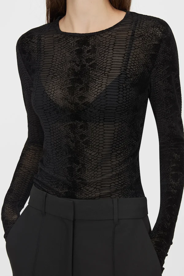 FIGUE LONG SLEEVE TOP - SLATE - Image 3