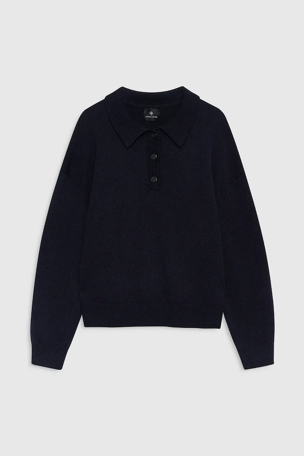 LEE POLO SWEATER - NAVY - Image 3