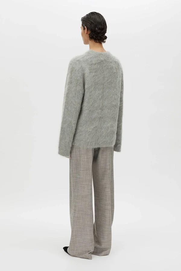 MEIER BRUSHED KNIT SWEATER - GREY MELANGE - Image 3
