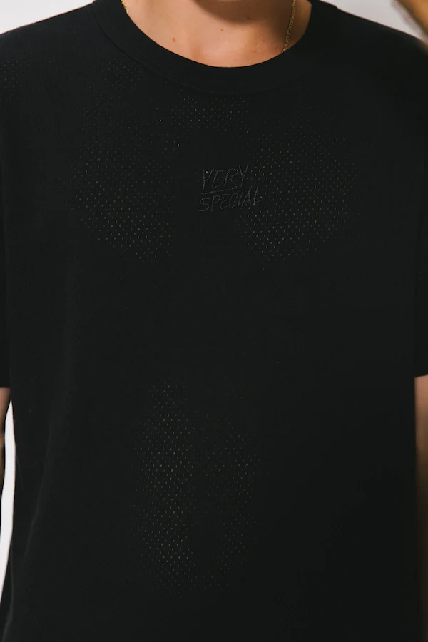 MESH FITTED TEE - BLACK - Image 2