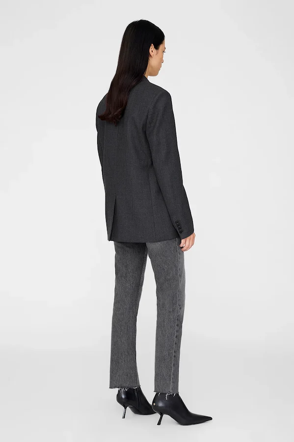 ROSS SINGLE BREASTED BLAZER - DARK HEATHER GREY - Image 2