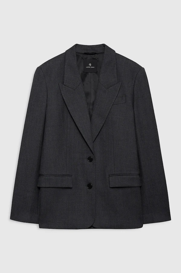 ROSS SINGLE BREASTED BLAZER - DARK HEATHER GREY - Image 3