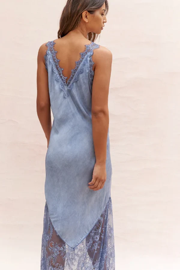 SOLANGE SLIP DRESS - WASHED BLUE - Image 2