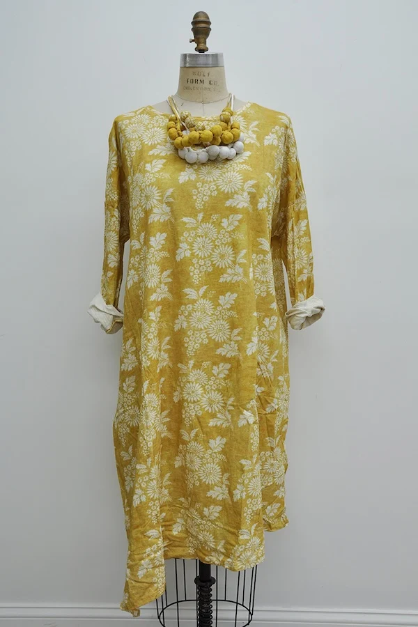 T-SHIRT DRESS LONG SLEEVE - HUSK FLORAL - Image 2