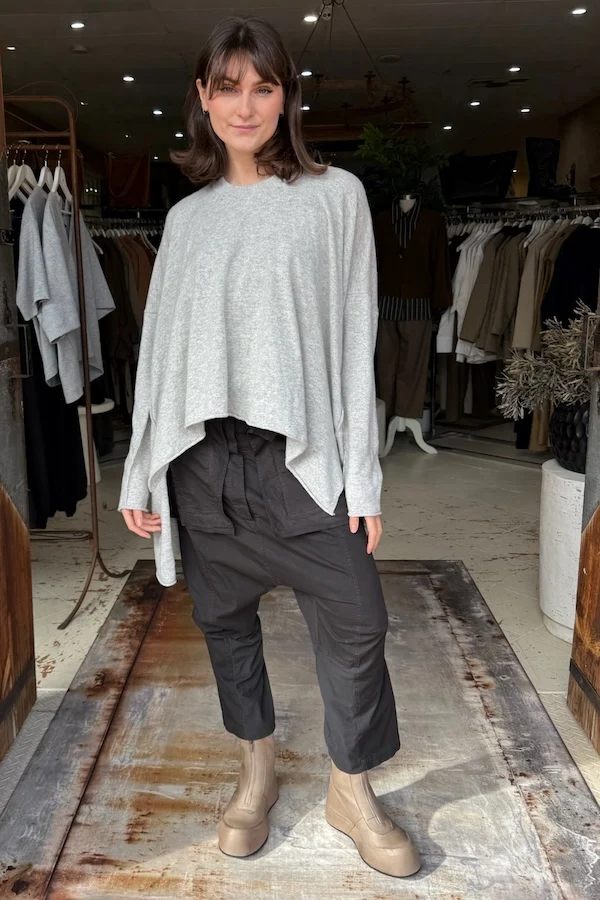TIERRA KNITTED TOP - CLOUDY GRAY