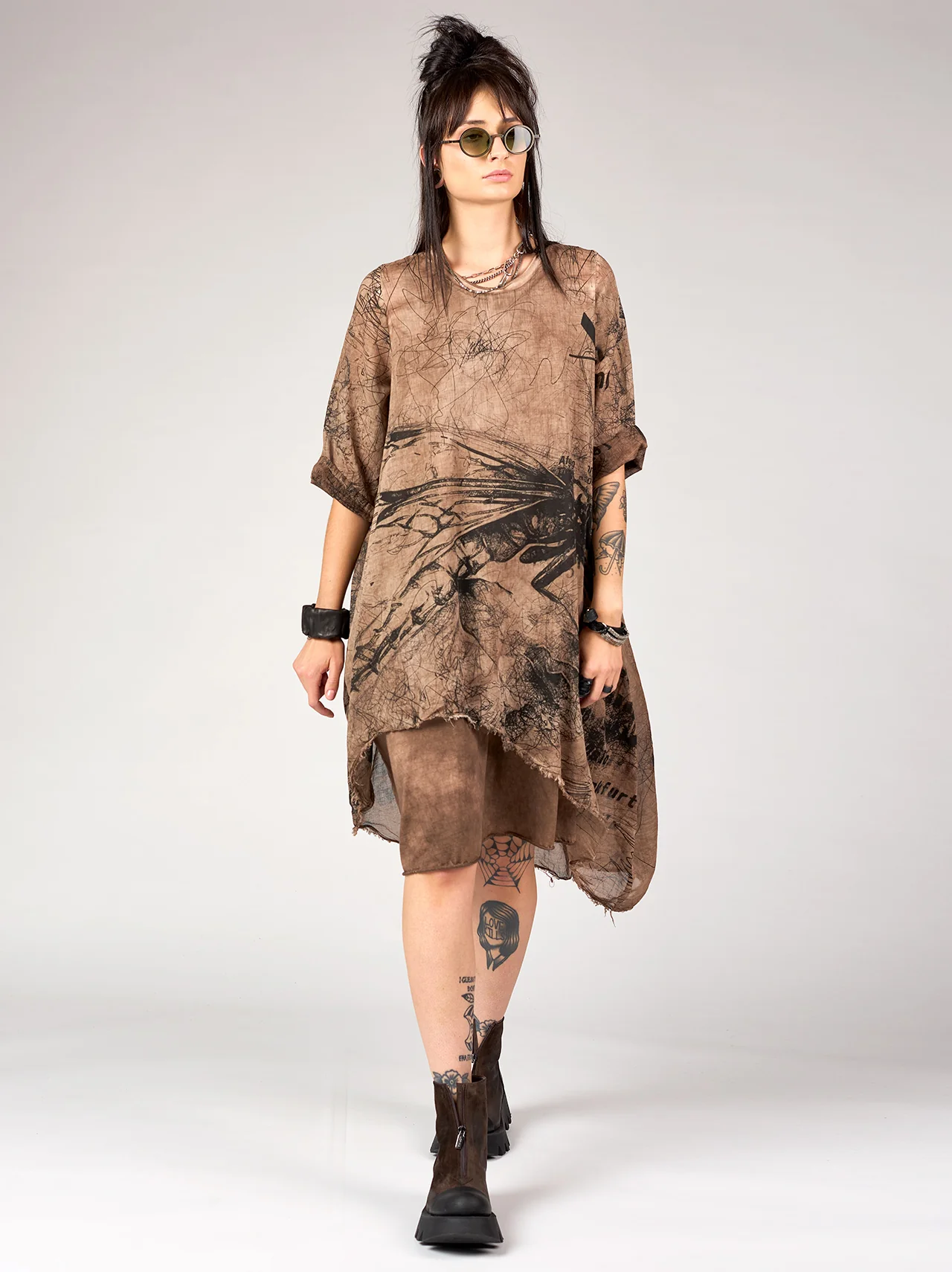 TISLA TUNIC DRESS - COPPER ALL OVER PRINT - Image 3