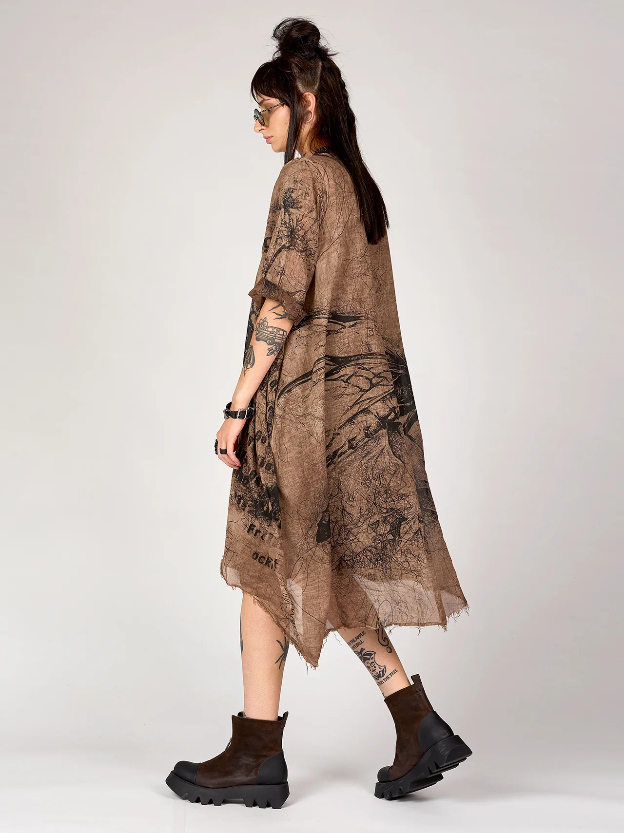 TISLA TUNIC DRESS - COPPER ALL OVER PRINT - Image 4